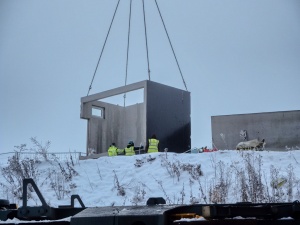 Obec Zhoř u Jihlavy - instalace prefabrikovaného vodojemu